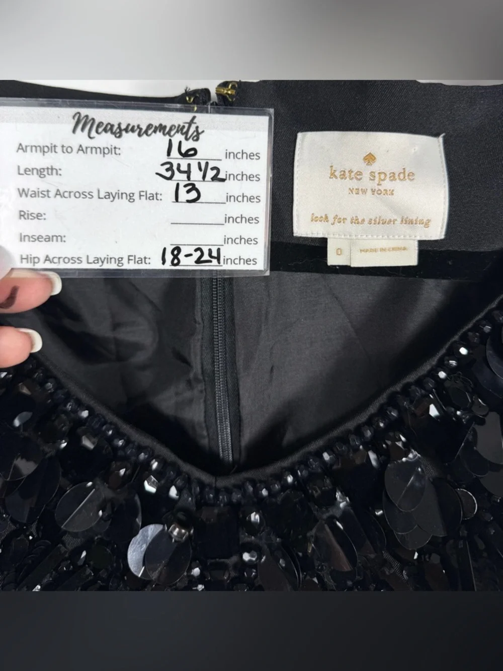 Kate Spade New York Black Embellished Cupcake Sleeveless Dress, NWOT, Size 0.